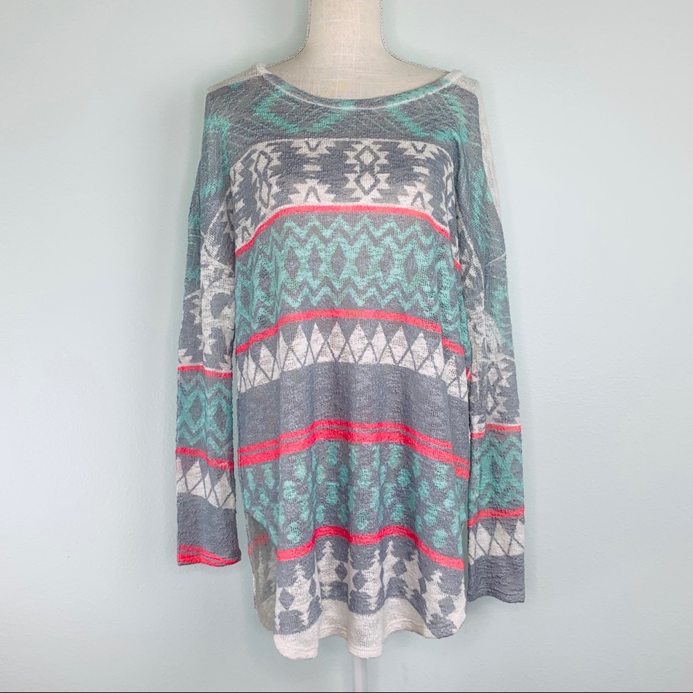 No Tag, Pastel Navajo Print Long Sleeve Knit